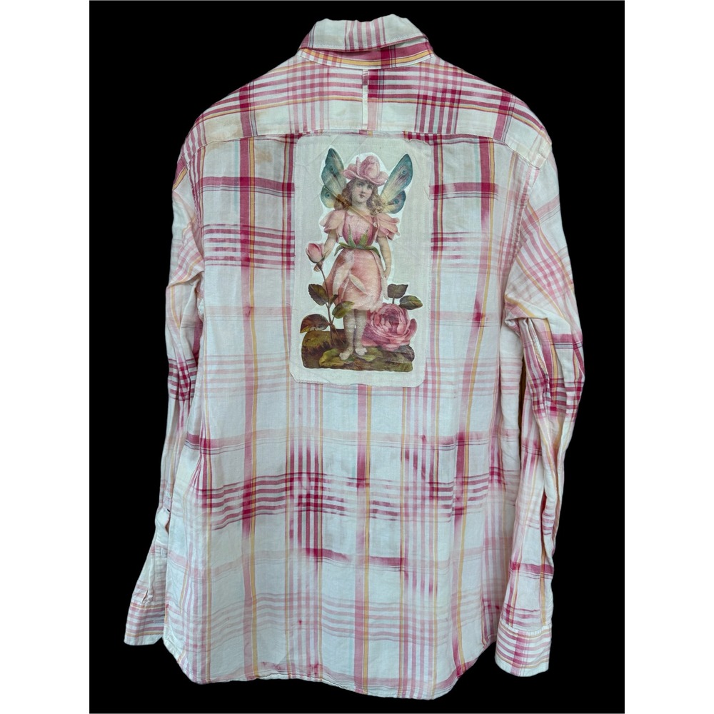 Banana Republic Linen Cotton Shirt Fairy Patch Boho Medium